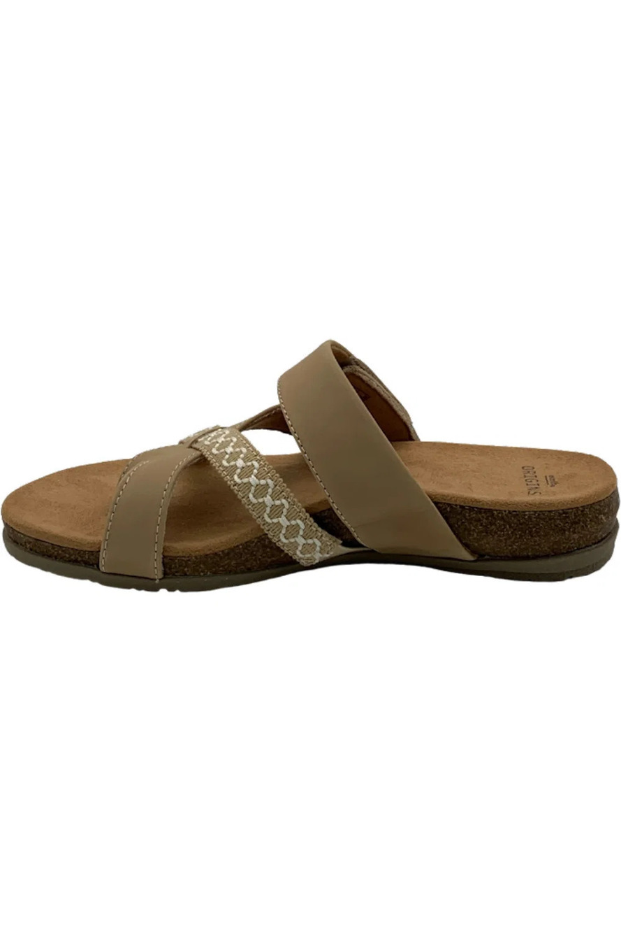 Earth Origins Nubuck Toe-Post Sandals Ossi Wheat - Medium - Picture 2 of 4